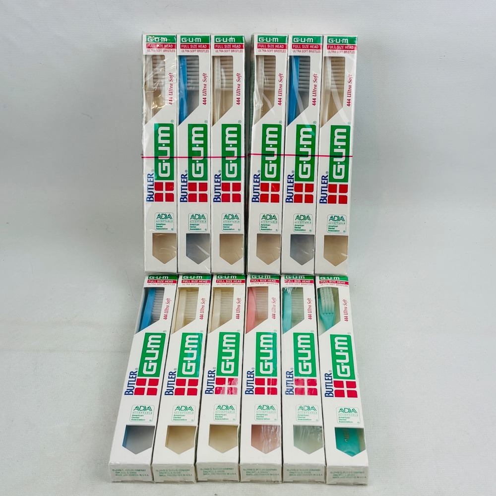 Butler GUM 444 Ultra Soft Toothbrush Lot of 18 Full Size Head New Vintage USA